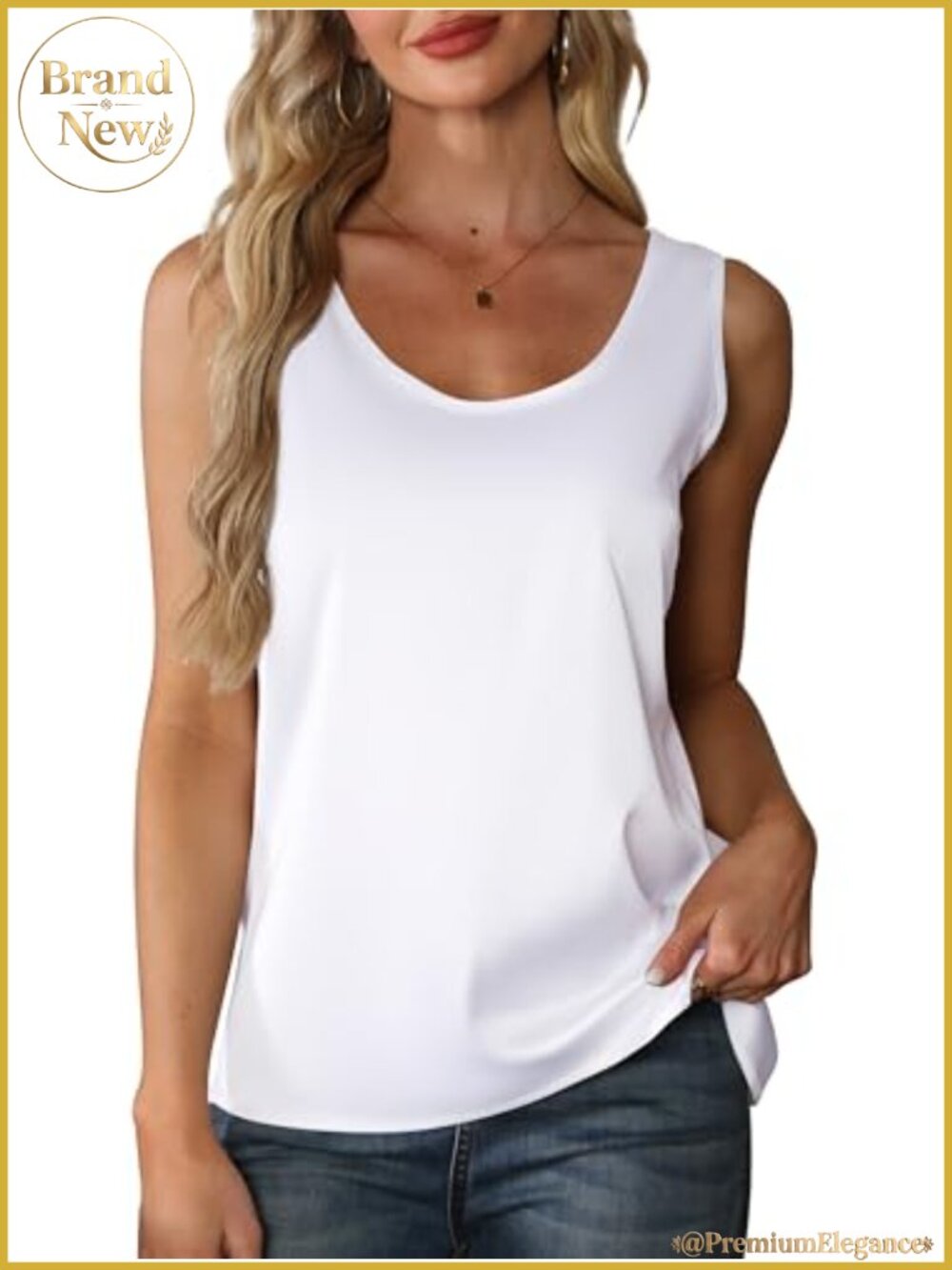 Satin Silk Tank Top Sleeveless Blouse Dressy Casual Summer Camisole